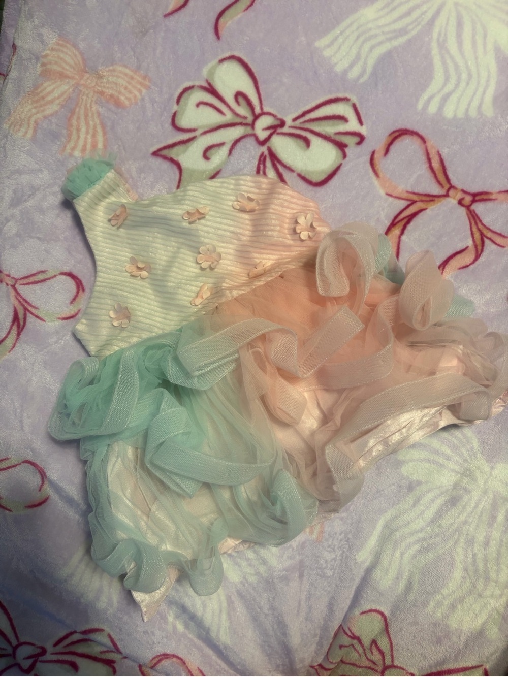 Toddler Pastel Tulle Party Dress - Pink & Mint